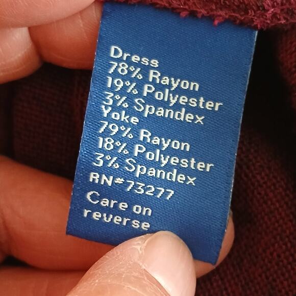 Apt. 9 Women’s L Burgundy Sweater Dress Knit Long Sleeve Wrap Tie Waist NWT - Picture 8 of 15